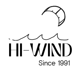 Jeju kitesurfing logo, Hi-Wind watersports South Korea. Seoul Han river watersports. Since 1991