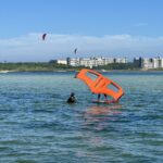 Wing foil at Sinyang beach Jeju Kite Stay